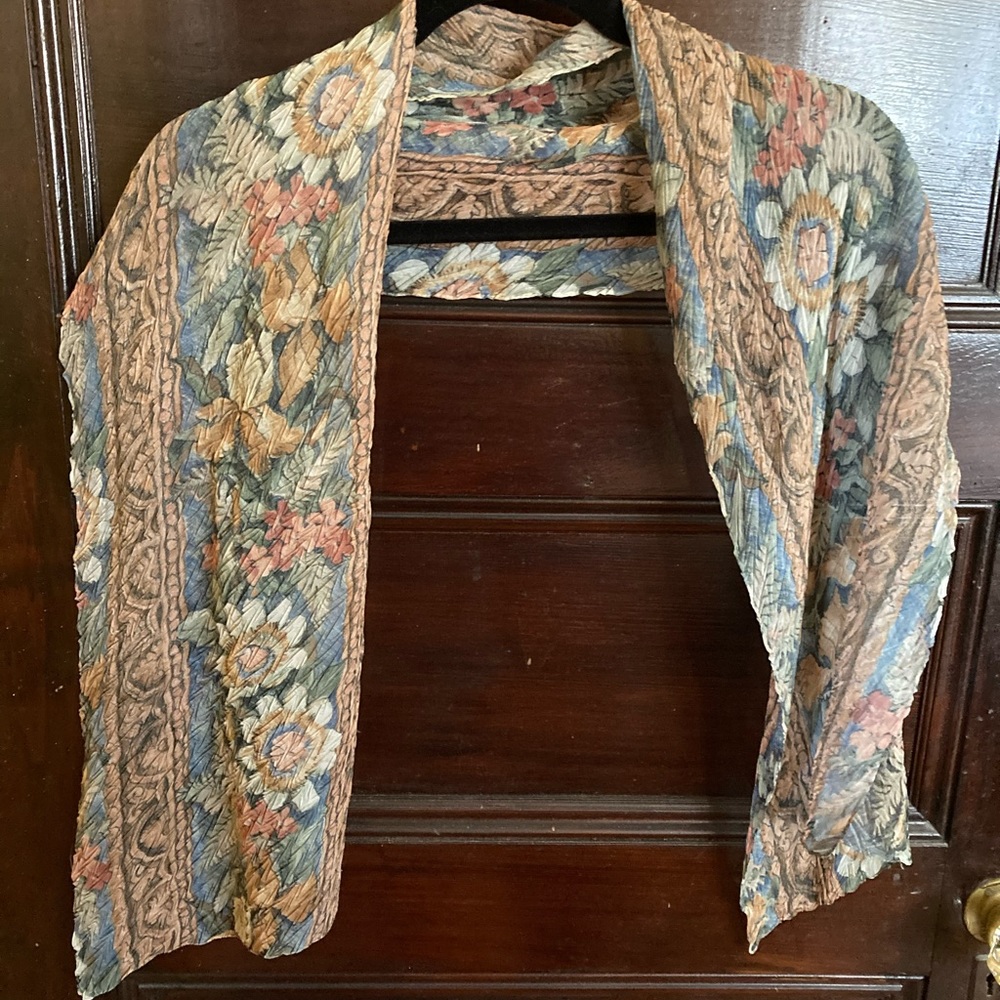 Sage and Apricot Floral Scarf